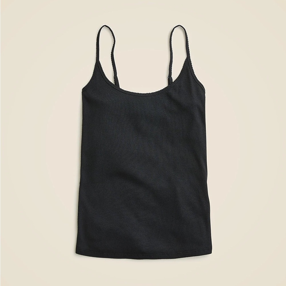 J. Crew Black Ribbed Camisole Top